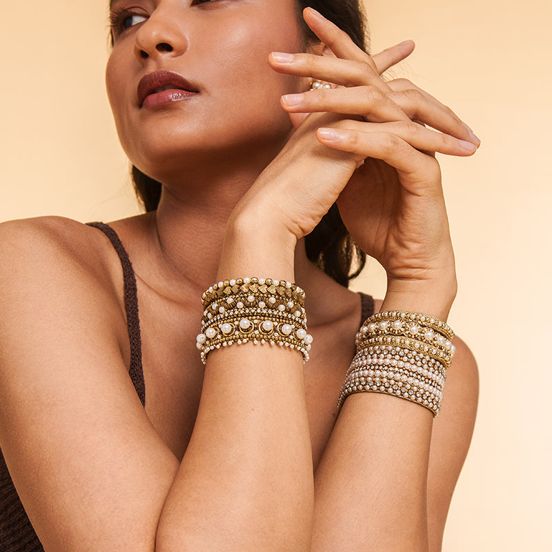 Model Wearing Deepa by Deepa Gurnani Handmade Orion Bracelet