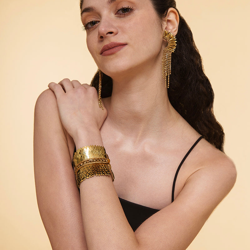 Model Wearing Handmade Deepa by Deepa Gurnani Estella Earring