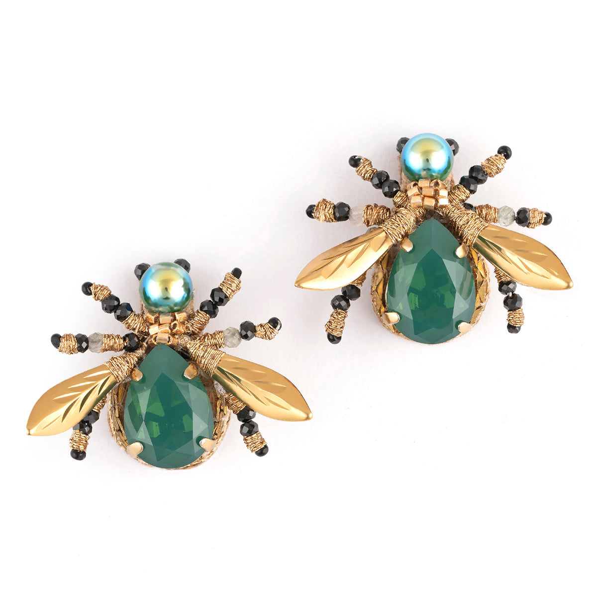 Deepa Gurnani Green Statement Earrings sold