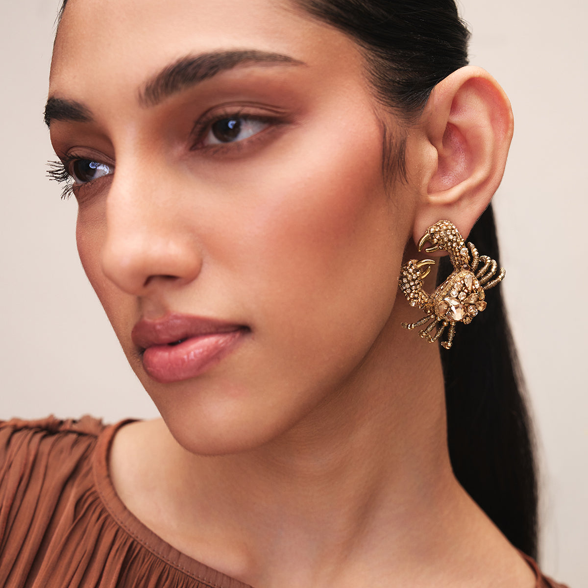 Crab on Ice Earring