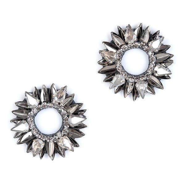 Deepa By Deepa Gurnani Jyoshi Earrings in Gunmetal 