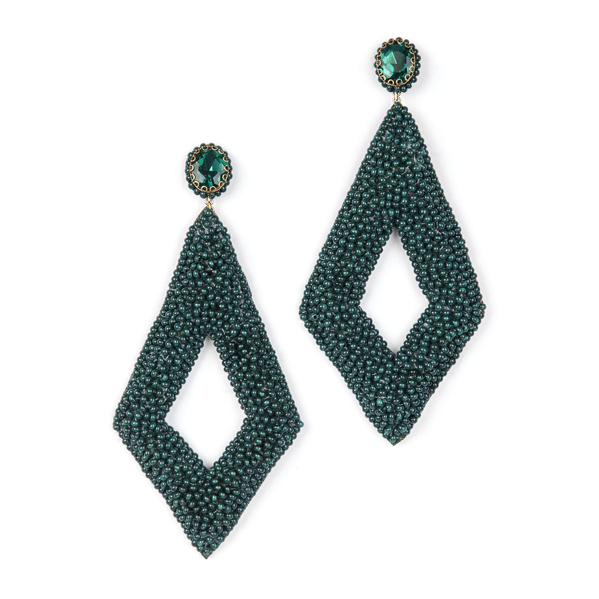 Deepa By Deepa Gurnani Gretel Earrings in Emerald color