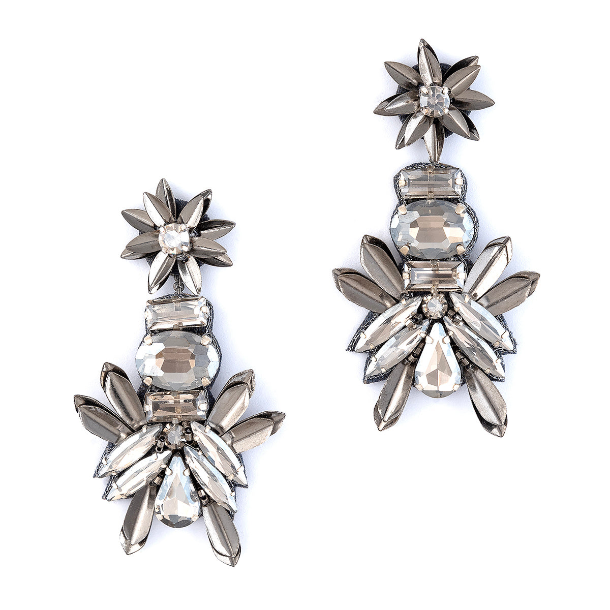 Deepa By Deepa Gurnani Cassiopeia Earrings in Gunmetal 