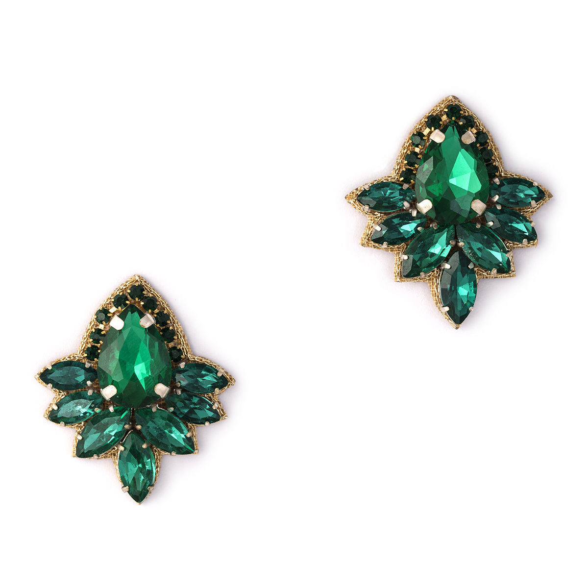 Deepa By Deepa Gurnani Milena Earrings in Emerald color