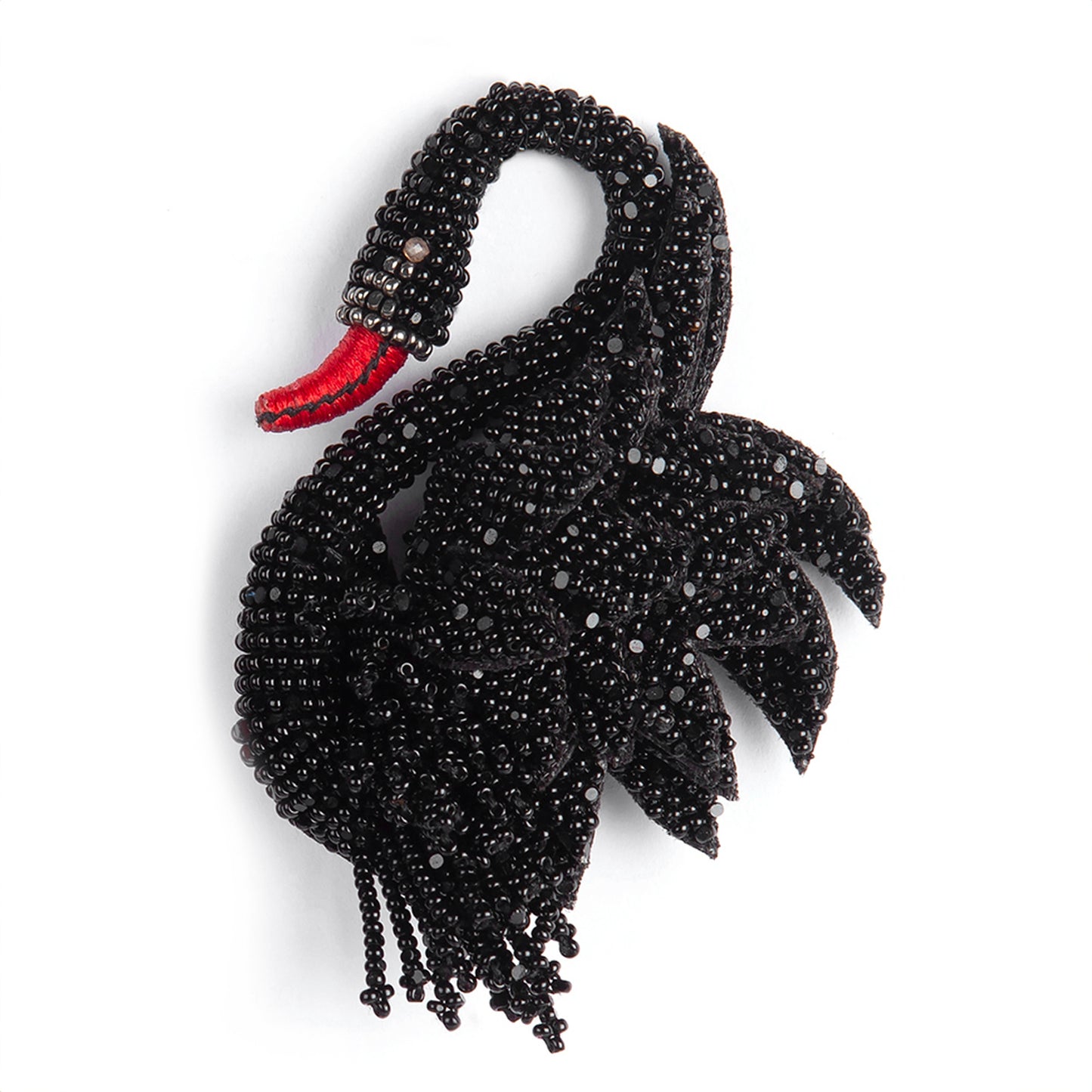 Deepa Gurnani handmade black swan brooch in black color