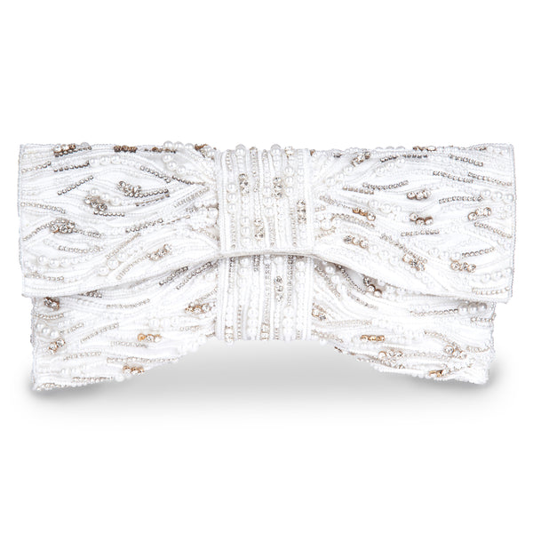 Deepa Gurnani Marabella Clutch in Ivory color