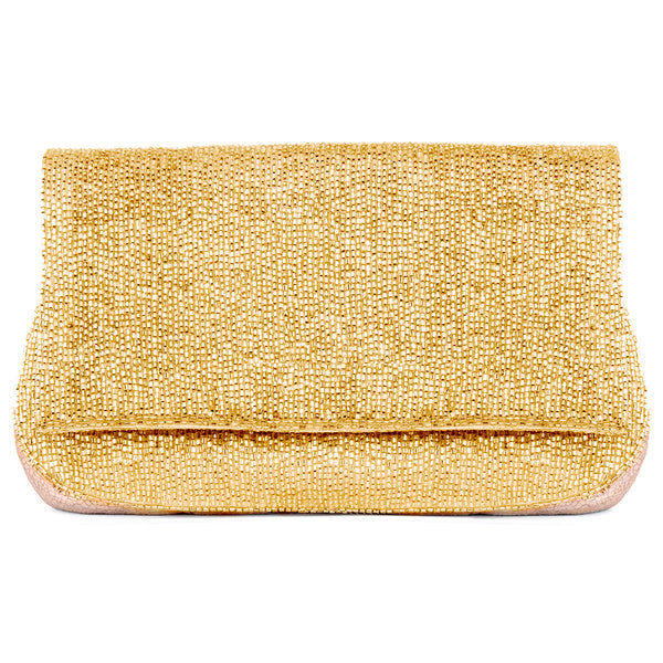 Deepa Gurnani Gold Luann Clutch