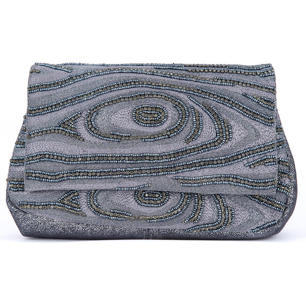 Deepa Gurnani Gunmetal Ziggy Clutch