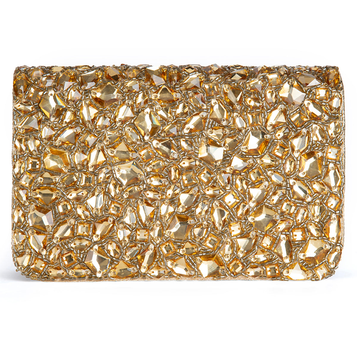 Deepa Gurnani Handmade Lyris Clutch in Gold color