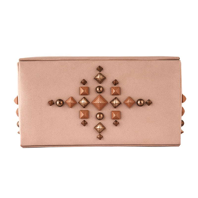 Deepa Gurnani Handmade Nevis Clutch in Dusty Pink color