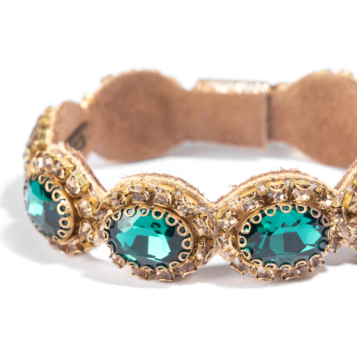 Detail of Deepa by Deepa Gurnani Handmade Celine Bracelet in Emerald color