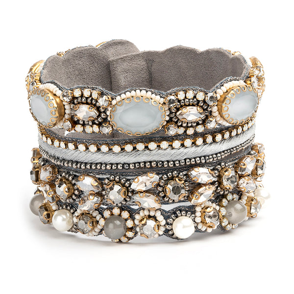 Deepa by Deepa Gurnani Handmade Brixie Bracelet in Grey color