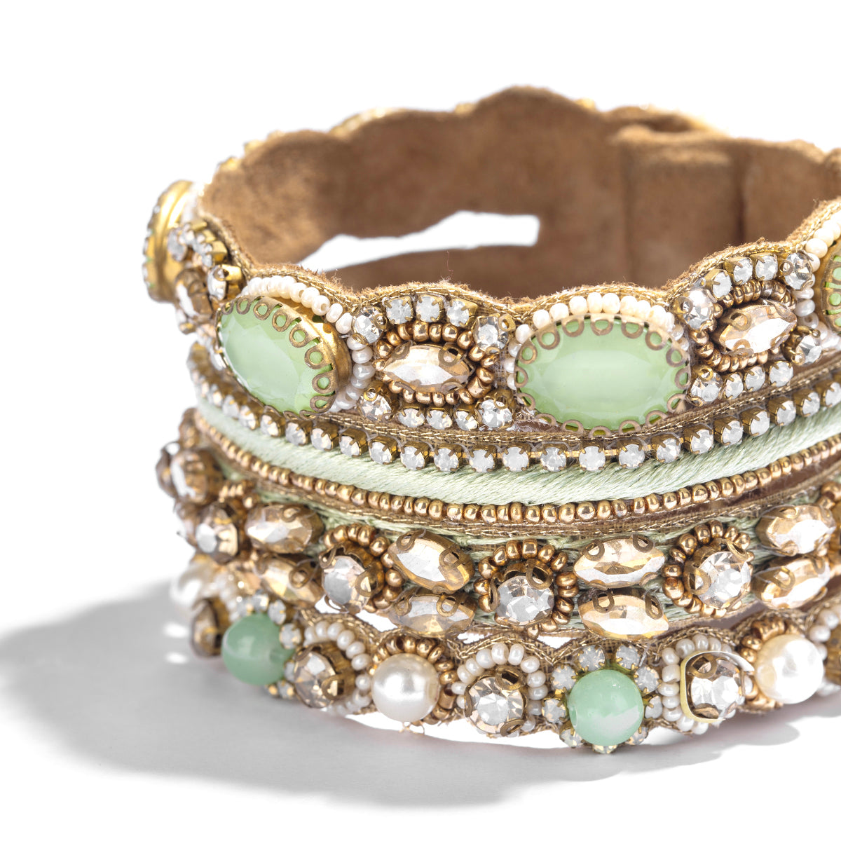 Detail Of Deepa by Deepa Gurnani Handmade Brixie Bracelet in Jade color