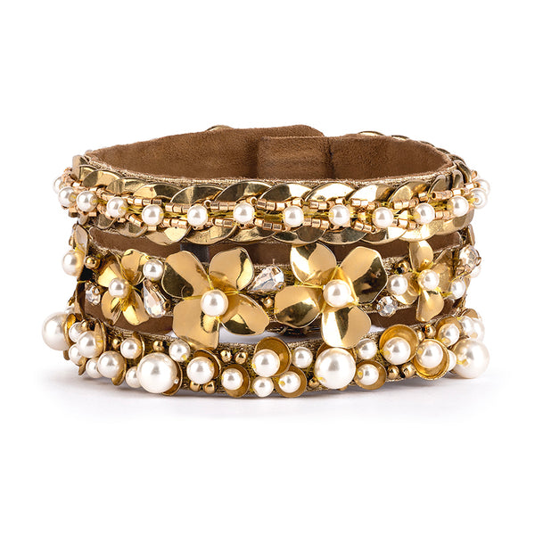 Handmade Deepa by Deepa Gurnani Lilibeth Cuff in Gold color