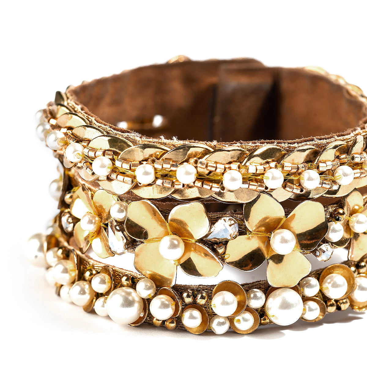 Detail of Handmade Deepa by Deepa Gurnani Lilibeth Cuff in Gold color