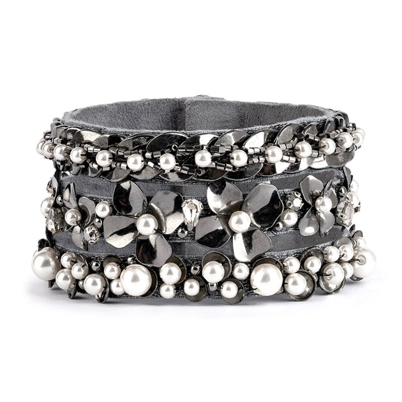 Handmade Deepa by Deepa Gurnani Lilibeth Cuff in Gunmetal color