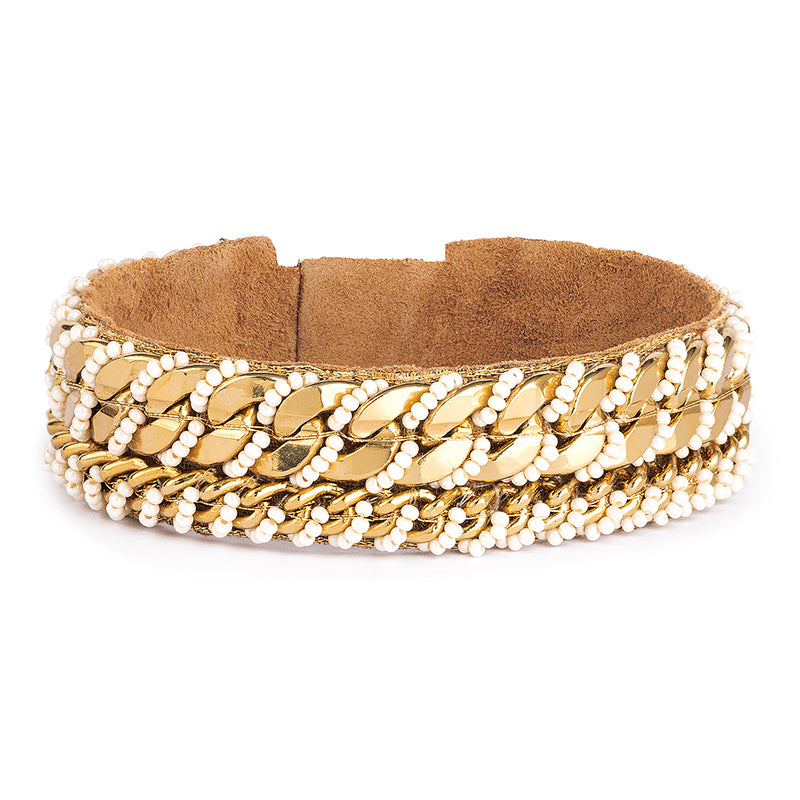 Handmade Deepa by Deepa Gurnani Frankie Cuff in Gold color