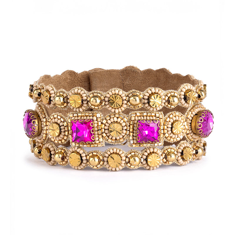 Handmade Deepa by Deepa Gurnani Muriel Cuff in Fuchsia color