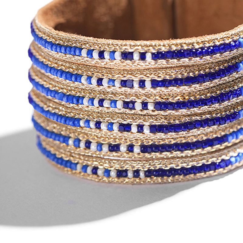 Detail Of Handmade Deepa by Deepa Gurnani Sue Cuff in Blue color