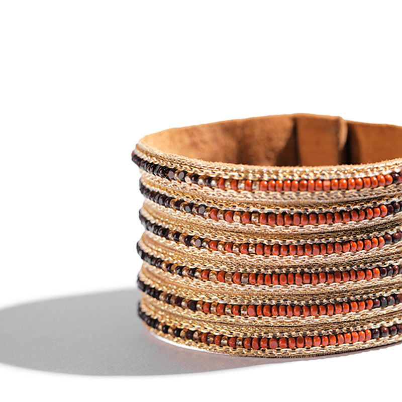 Detail Of Handmade Deepa by Deepa Gurnani Sue Cuff in Brown color