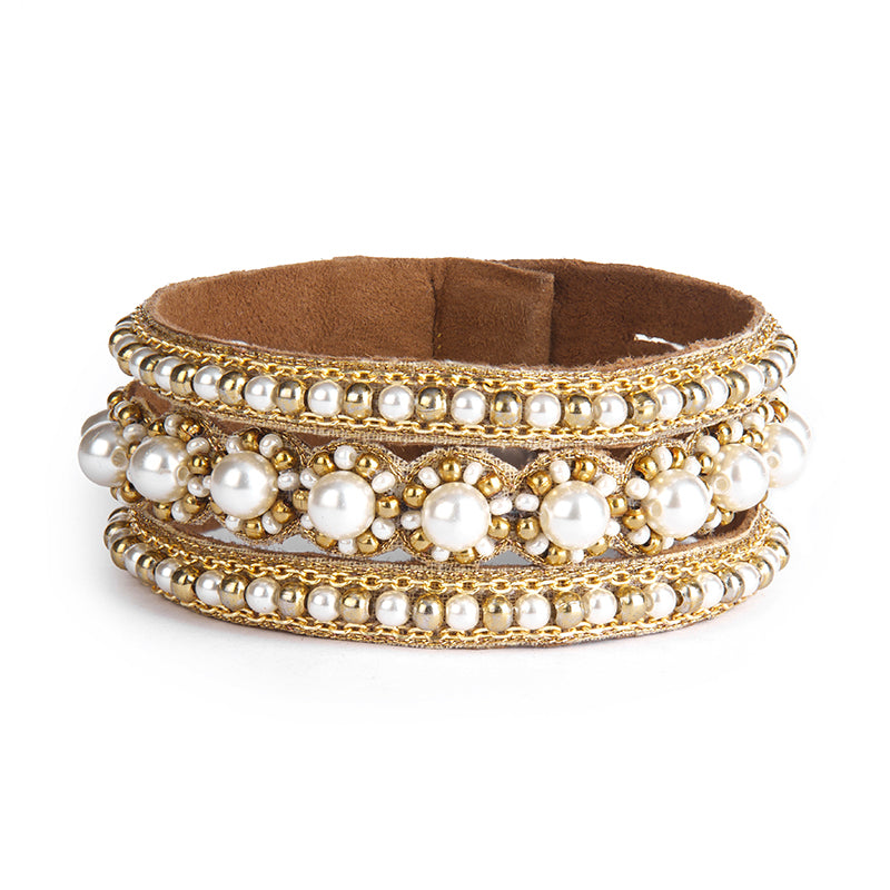 Handmade Deepa by Deepa Gurnani Kimmy Cuff in Gold color