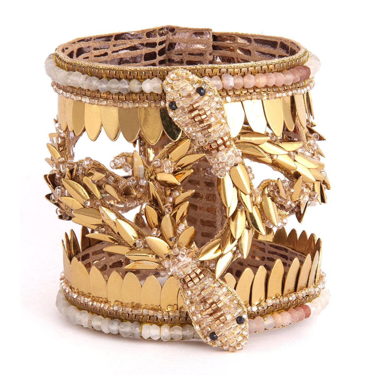 Deepa Gurnani Handmade Serpent Cuff in gold color