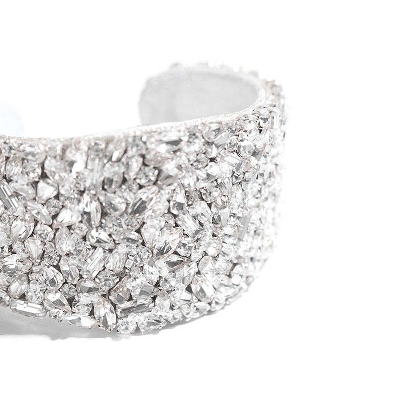 Detail of Deepa Gurnani Karen Cuff in silver color