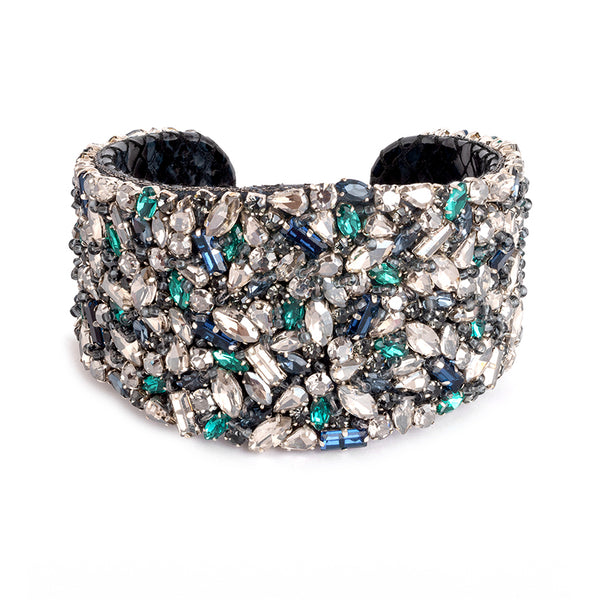 Deepa Gurnani Karen Cuff in Gunmetal Multi color