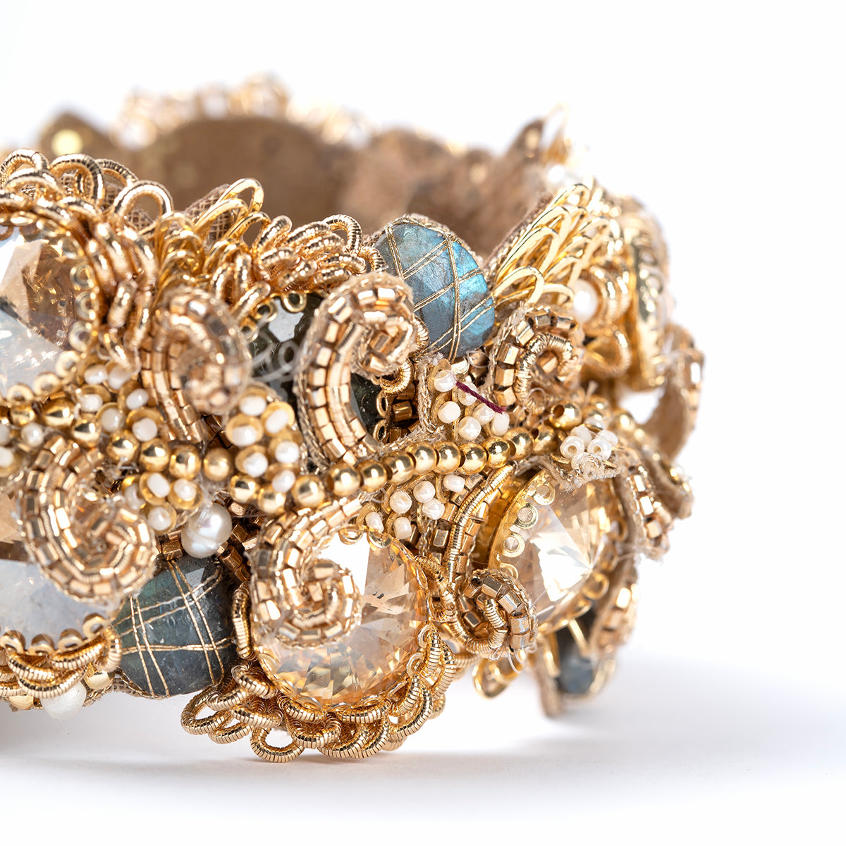 Detail of Deepa Gurnani Arden Cuff in Gold color