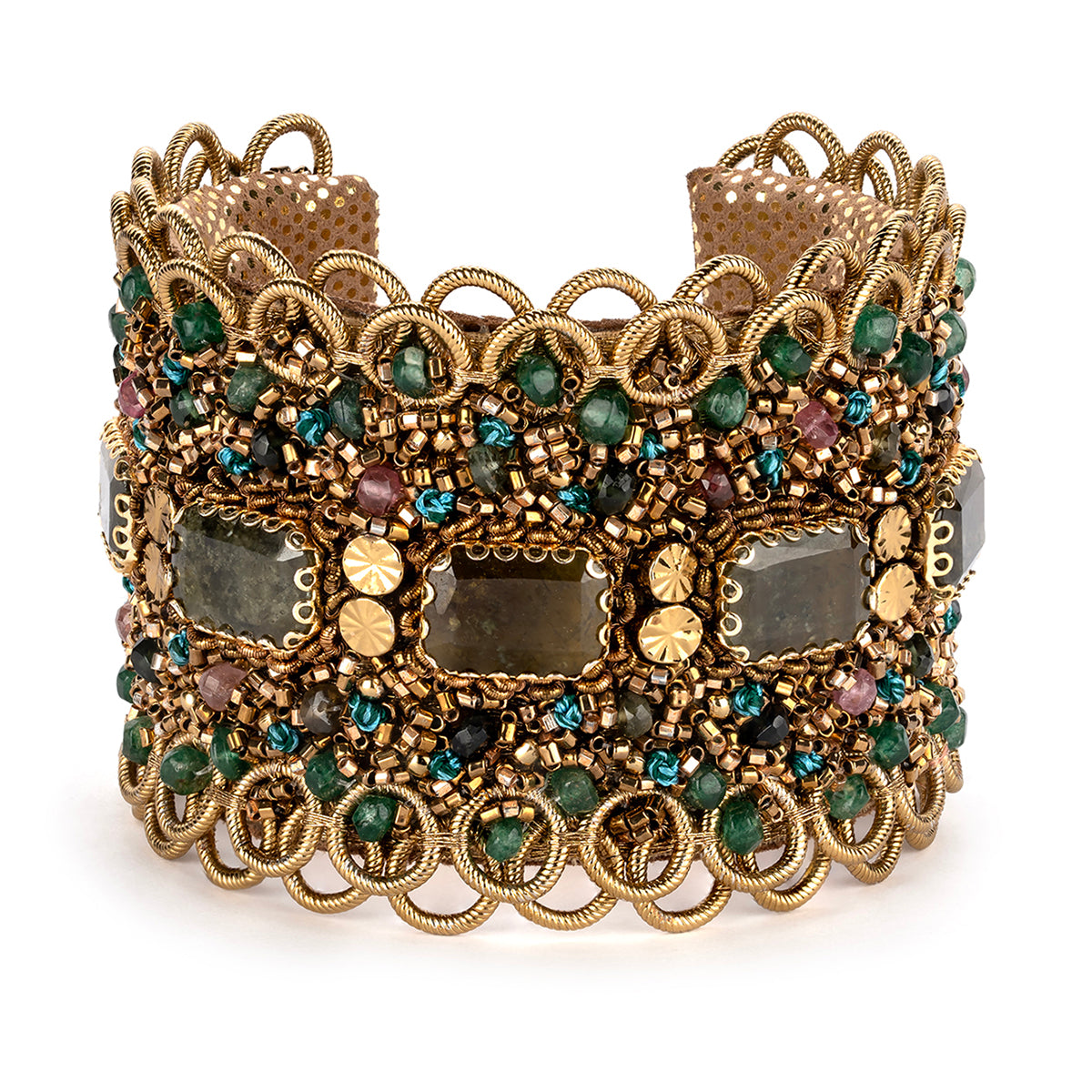 Deepa Gurnani  Steele Cuff in Emerald color