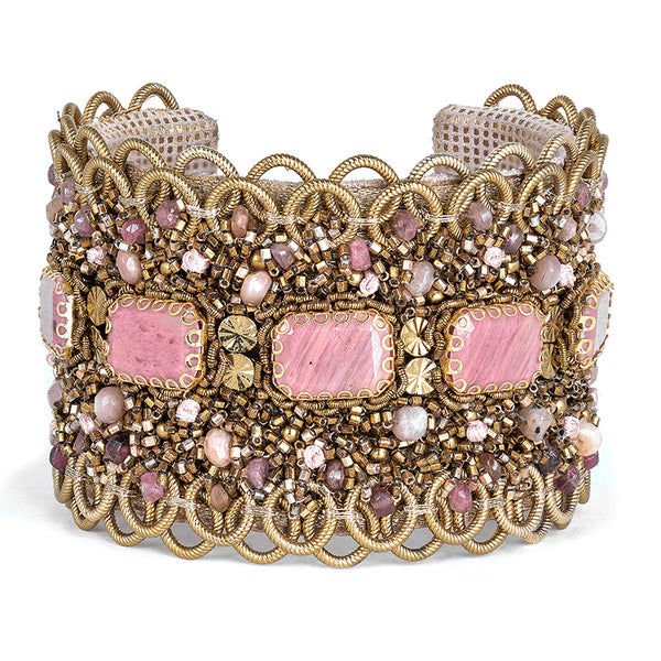 Deepa Gurnani Handmade Steele Cuff in Pink color