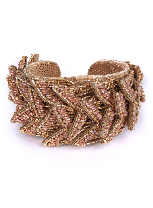 Deepa Gurnani Ines Cuff in dusty pink color