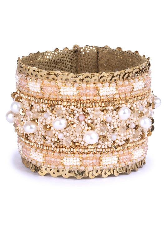 Deepa Gurnani Gretchen Cuff in dusty pink color