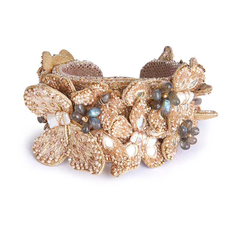 Deepa Gurnani Handmade Tate Cuff in Beige color