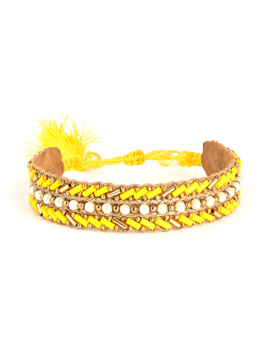 Deepa By Deepa Gurnani Caisyn Bracelet in Yellow