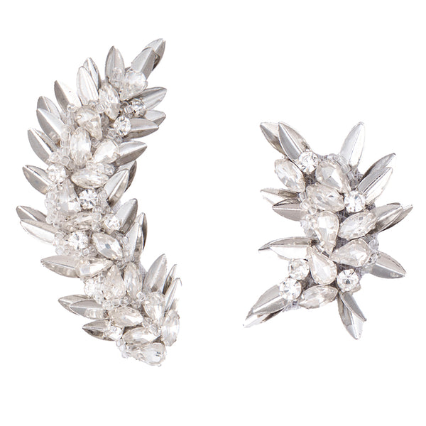 Deepa Gurnani Handmade Rabia Earrings in Silver Colour