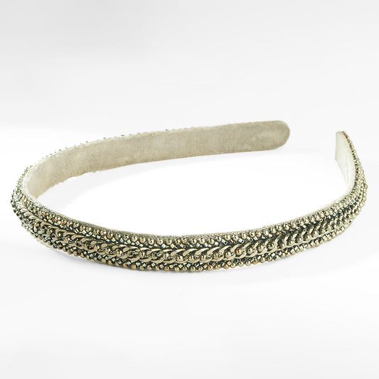Deepa Gurnani Pret Maran Headband in Gunmetal