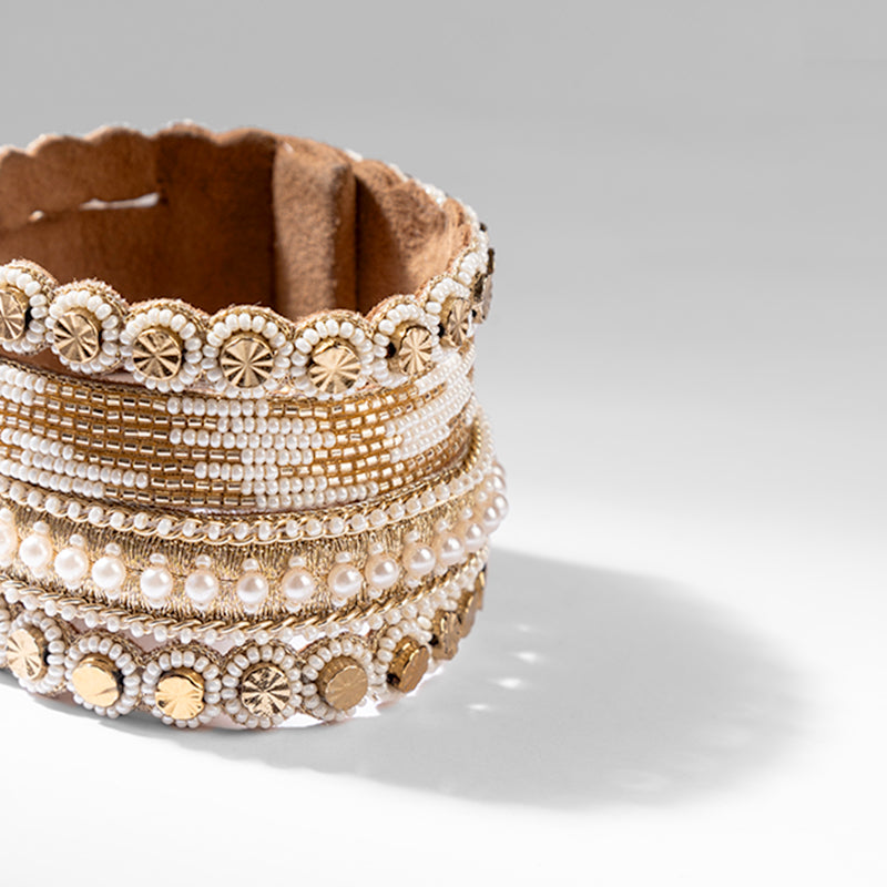 Detail of Deepa by Deepa Gurnani Handmade Sandy Bracelet in Gold Color