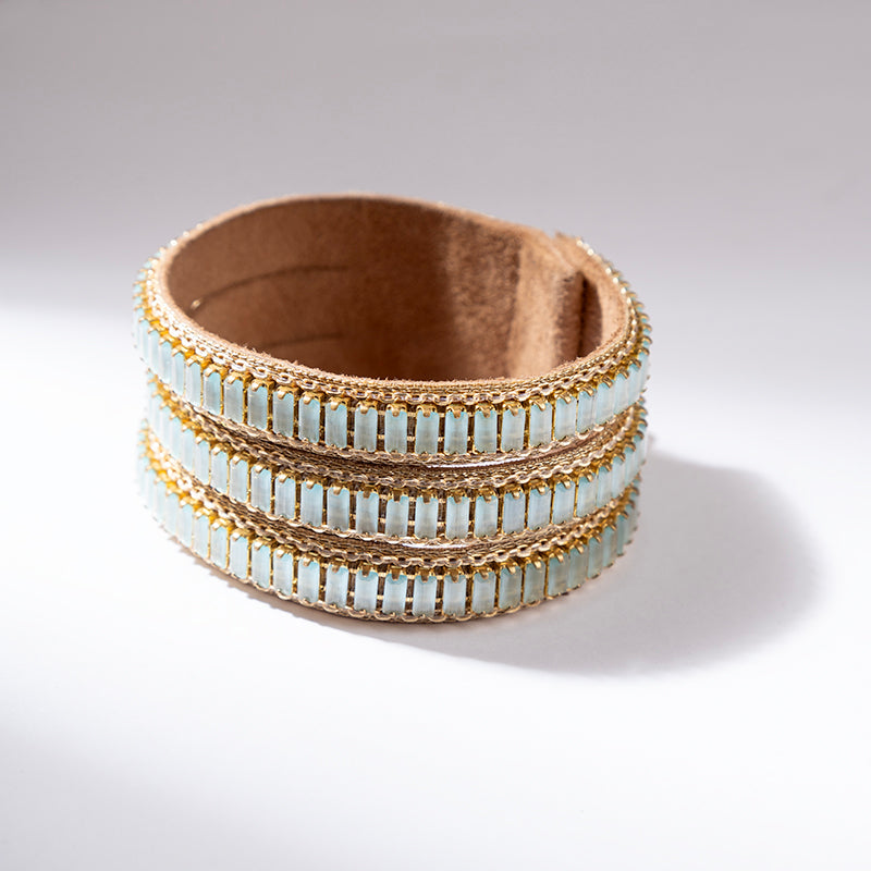 Deepa by Deepa Gurnani Handmade Inari Bracelet in Mint color