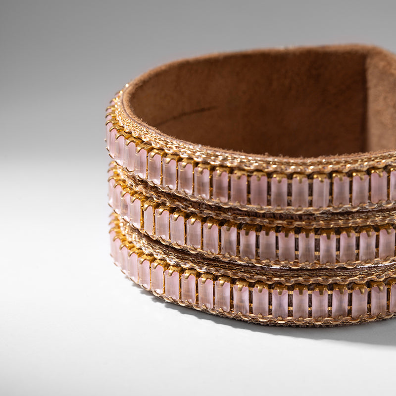 Detail of Deepa by Deepa Gurnani Handmade Inari Bracelet in Peach Color