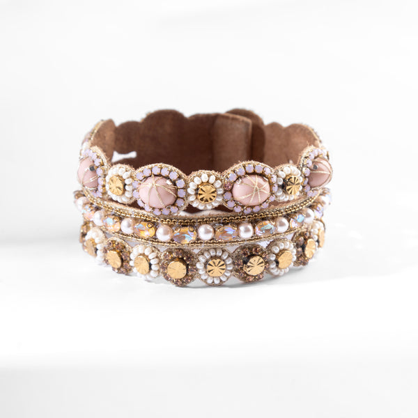 Deepa by Deepa Gurnani Handmade Coryn Bracelet In Baby Pink Color