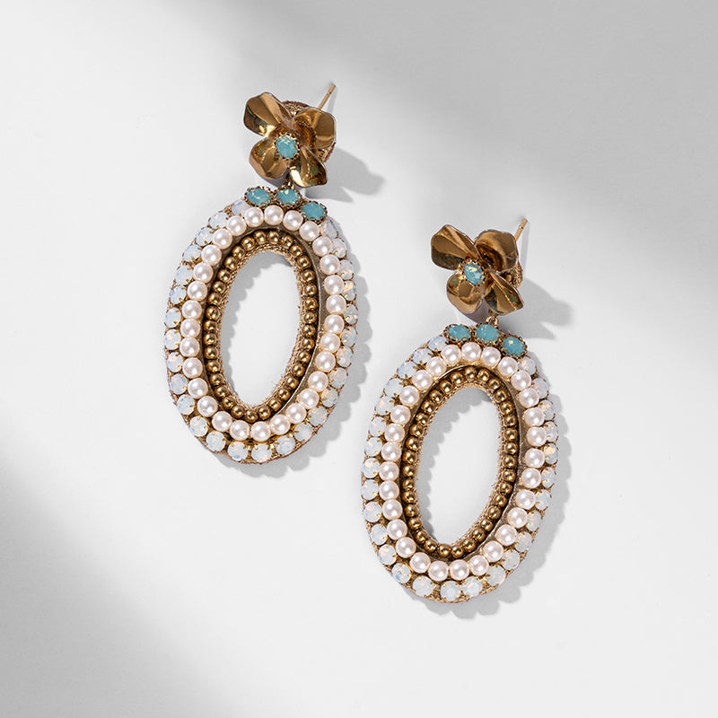 Deepa by Deepa Gurnani Handmade Enola Earrings In Mint Color