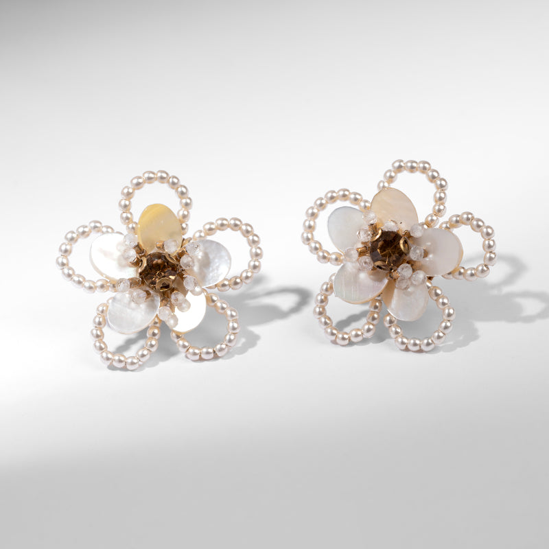 Deepa by Deepa Gurnani Handmade Hattie Earrings In Ivory Color