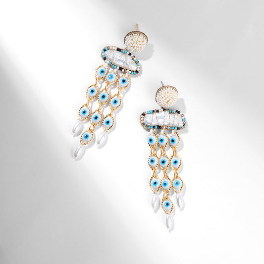 Deepa by Deepa Gurnani Handmade Helia Earrings In Ivory Color