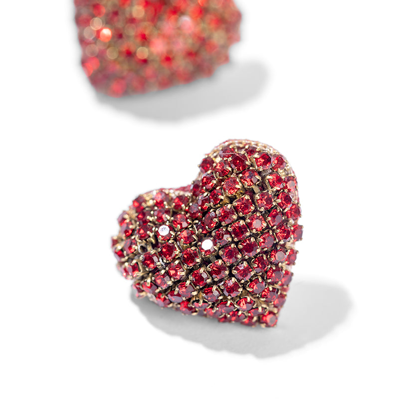 Detail Of Deepa by Deepa Gurnani Handmade Esen Earrings In Red Color