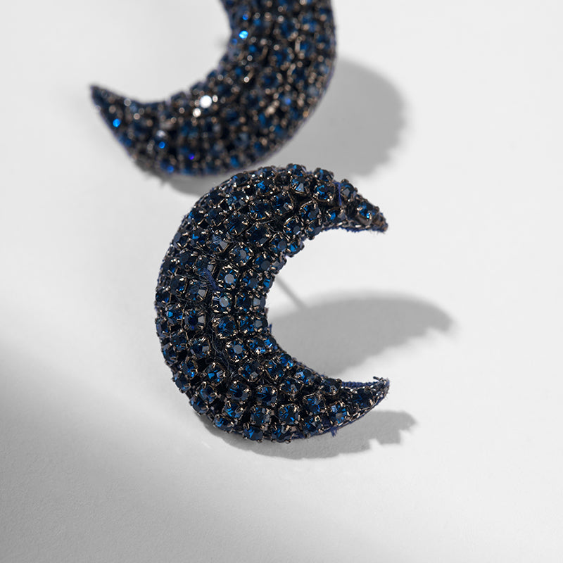 Detail Of Deepa by Deepa Gurnani Handmade Feyre Earrings In Navy Color