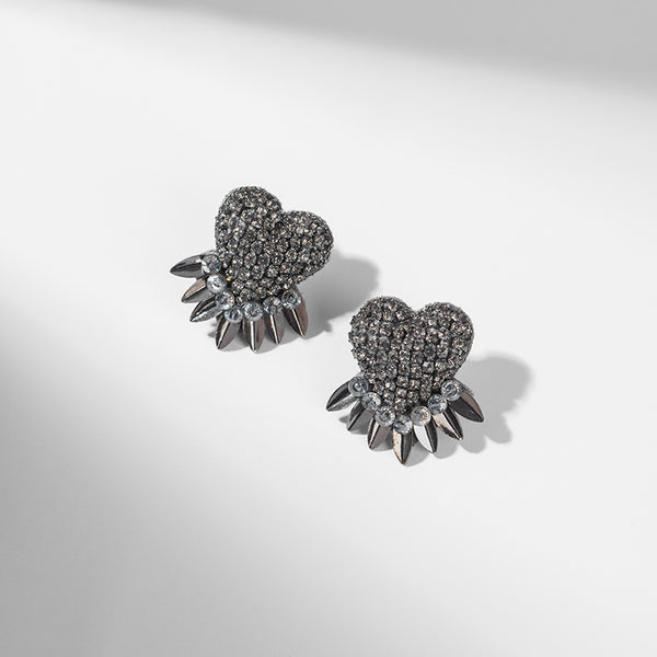 Deepa By Deepa Gurnani Danira Earrings in Gunmetal Color