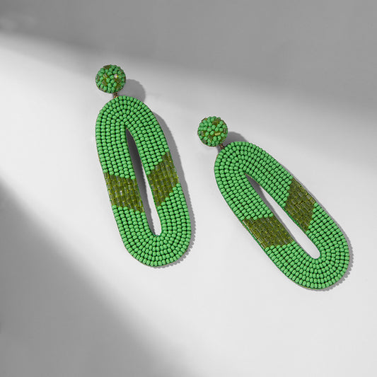 Deepa by Deepa Gurnani Handmade Olga Earrings in Green Color