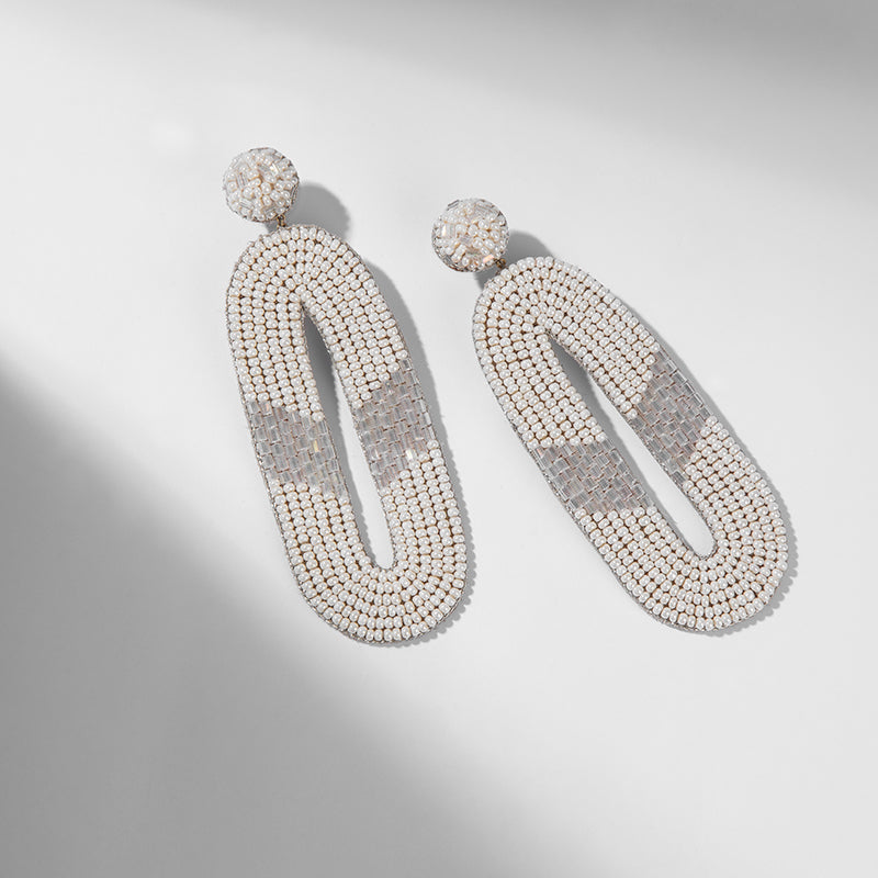 Deepa by Deepa Gurnani Handmade Olga Earrings in Ivory Color