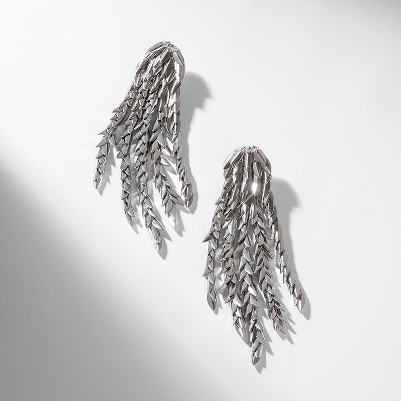 Deepa by Deepa Gurnani Handmade Morrigan Earrings In Silver Color